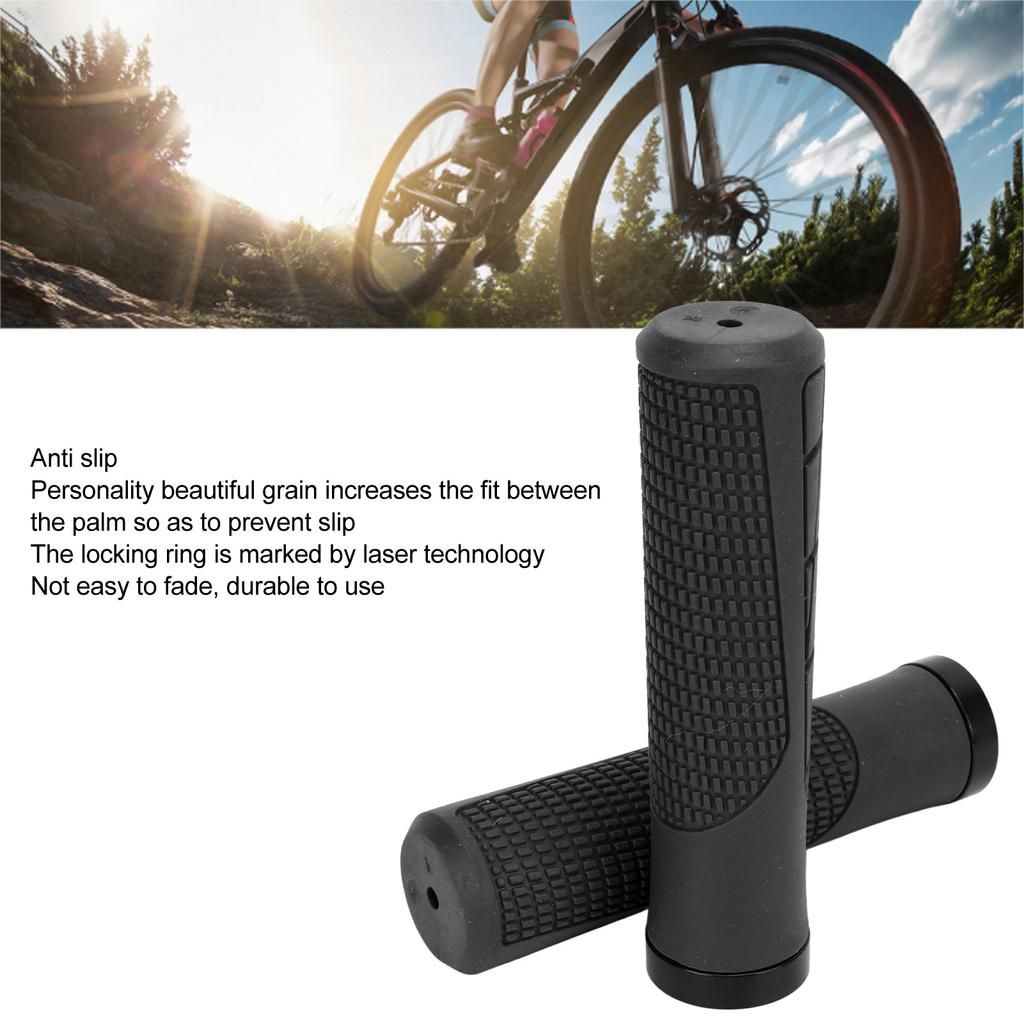 2 PCS Bike Rubber Handlebar Grips Anti Slip Handlebar Cover Shockproof Mountain Bike Handles