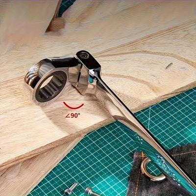 Ultra-durable Chromium-vanadium Steel Ratchet Wrench, Ratchet Wrench Quick Spanner Open Double-purpose Spanner Quick Spanner Auto Repair Wrench Tool