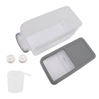 Boîte de Rangement à Riz Transparente 10KG Distributeur de Riz Conteneur Couvercle Coulissant Seau de Rangement pour Céréales avec