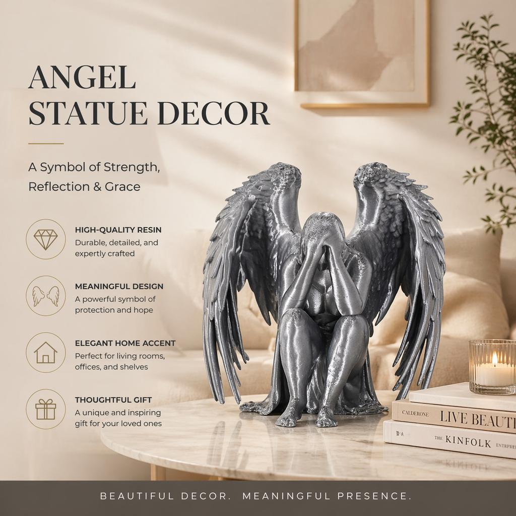 3D Printed Weeping Angel Toy Simulation Angel Model Statue Halloween Home Decor Office Collection Ornaments Birthday Gift