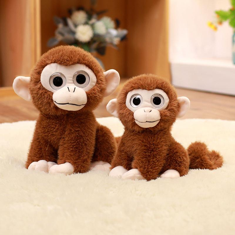 Cute Simulation Big-eyed Little Monkey Doll Plush Toy Monkey Doll Children Soothing Rag Doll Birthday Gift