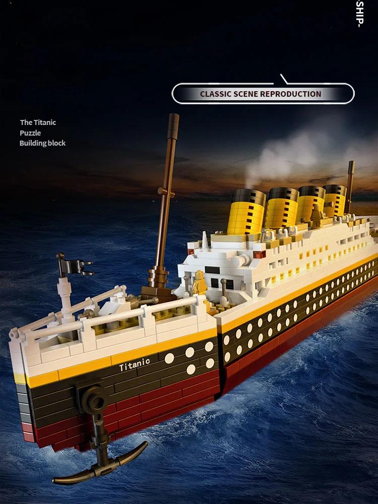 Klasický film Stavebnicový model Nanobricky Vrak Plavba Titanic Loď Mikro Diamantový blok Stavebnice Pro Děti Dárky