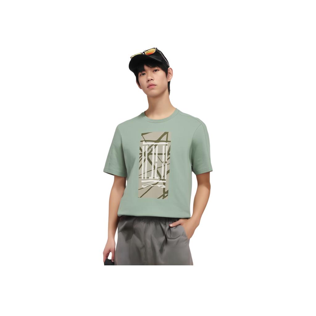 adidas Wuji Series Long T-Shirt With Graphic Print Men Tops Silver-Grey Green IA8148