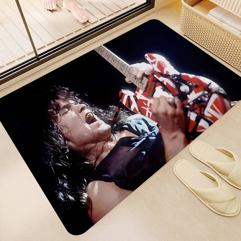 

Hard Rock Band V-Van H-Halen Entrance Door Mat Washable Non-Slip Living Room Sofa Chairs Area Mat Kitchen Welcome Doormat 40x60cm