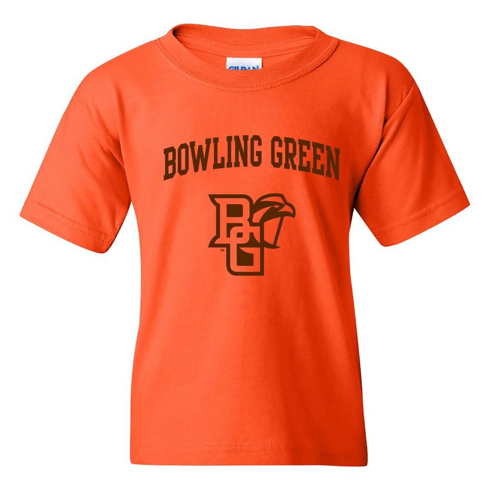 BGSU Falcons Arch Logo Licensed Unisex Youth T-Shirt - Orange 4XL