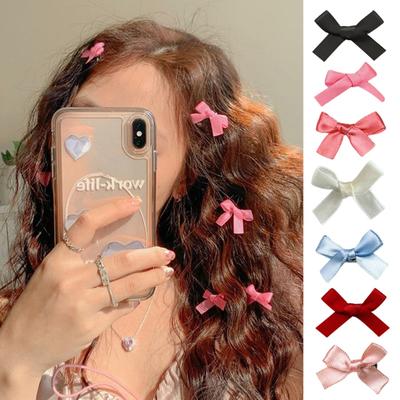 20 st Girl Bowknot Decor Hårnål med starka inre tänder Band Bow Decor Bang Hårklämma Hårtillbehör