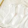 Sweet Japanese-Style White Lace Trim Mid-Calf Socks – Soft, Solid Summer Socks for Women