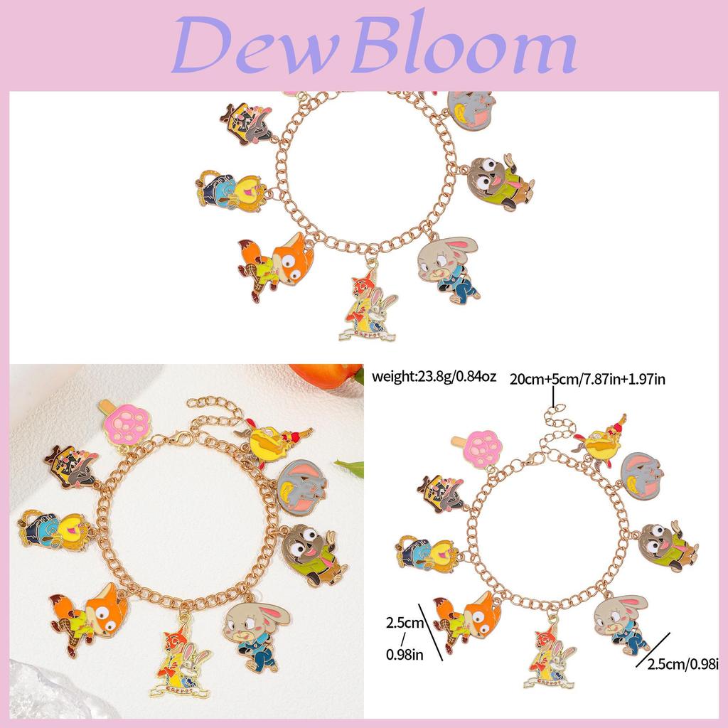 Bracelet Charmant Dessin Animé Zootopie Avec Pendentif en Alliage de Zinc Pour Cadeau de Voyage