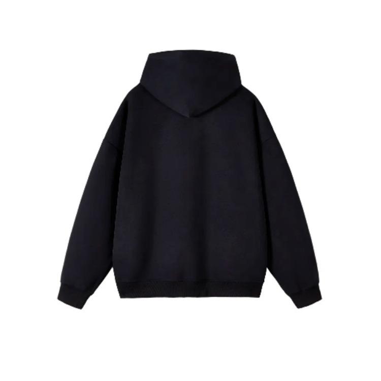 LOGO Unisex Färgblockerad Huvtröja med Dragkedja: Trendig Höst Casual Jacka