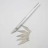 1 Set Metal Handle Scalpel Knife +5PCS Blades Wood Paper Cutter Craft Pen Knives DIY Craft Cutter