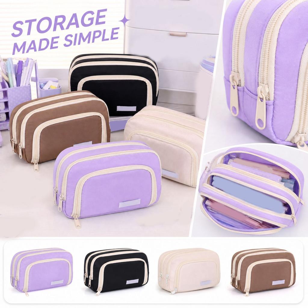 Large Capacity Pencil Pouch with Design for School Supplies