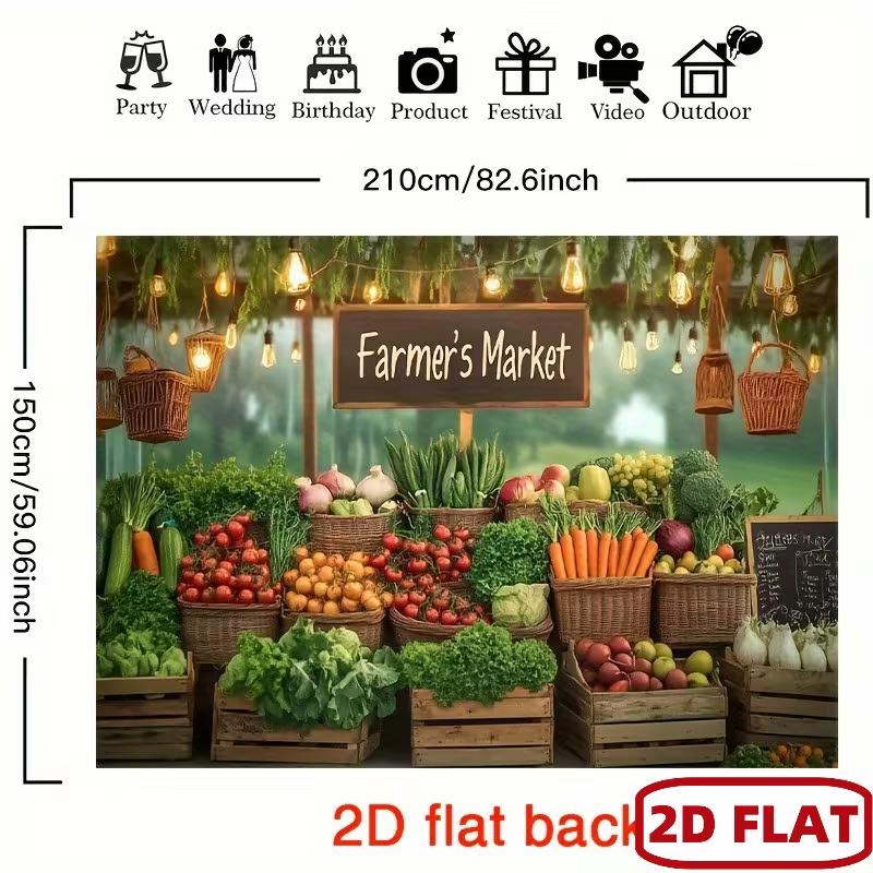 2D Country Farmer's Market Backdrop, Food Photography and Party Background