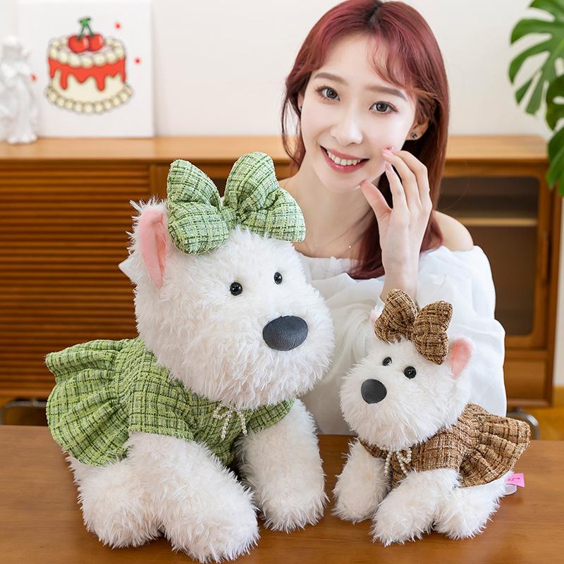 Cute Scribbled West Highland Puppy Doll Doll Plush Toy Ornament Small Fragrant Wind Dog Doll Girl Gift