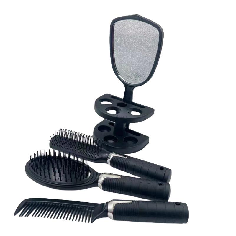 Kreatywny 4-częściowy zestaw lusterka i grzebienia z uchwytem - kolekcja Daily Essentials
