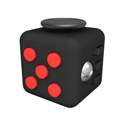 HelloGO Fidget Dice Stress Relief 6in1 Toy To Relieve Your Mood Present Cube, Cube, Cube, Relief, Hands, Toy, Change, (Black + Red)