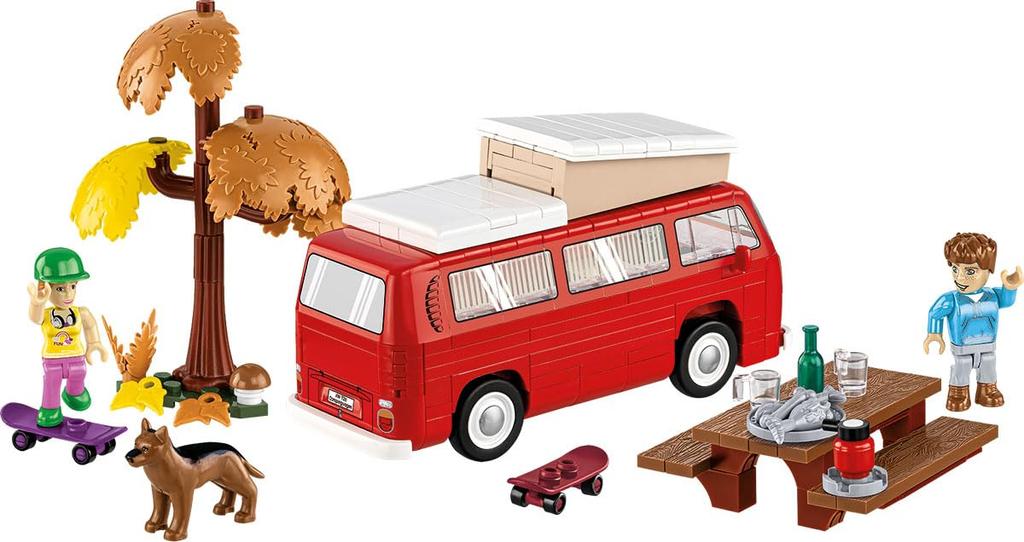 COBI Bausteine Volkswagen Lieferwagen T2a Maßstab 1:35 272 Teile Camping Life [HERGESTELLT IN EU] 24616