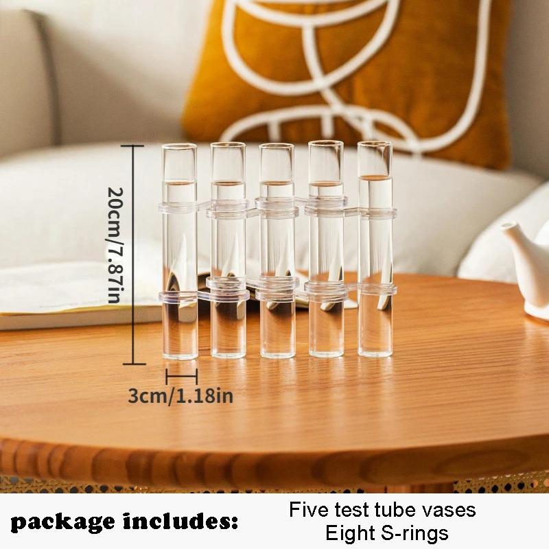 Klappvase, Wasserpflanzenvase, Klappblumenvase, Reagenzglas aus klarem Glas, hängender Blumenhalter für die Inneneinrichtung