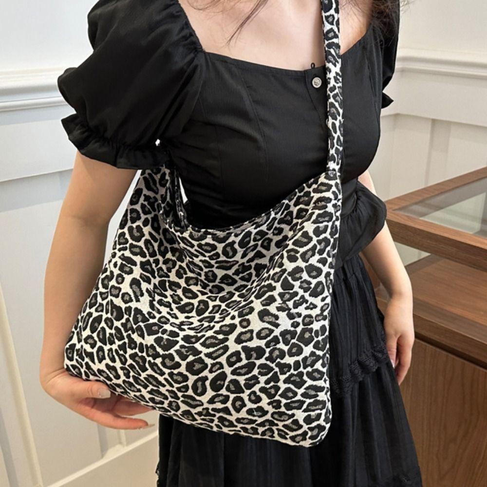 Cloth Leopard Print Crossbody Bags Retro Messenger Bag Vintage Shoulder Bag  Outdoor