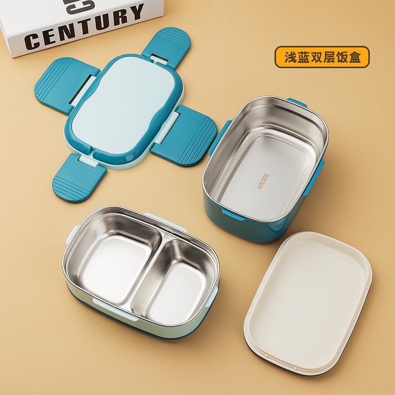 

Двухслойный ланч-бокс, переносной контейнер для фруктов, контейнер для еды из нержавеющей стали для микроволновки, переносные коробки для пикника и свежих продуктов