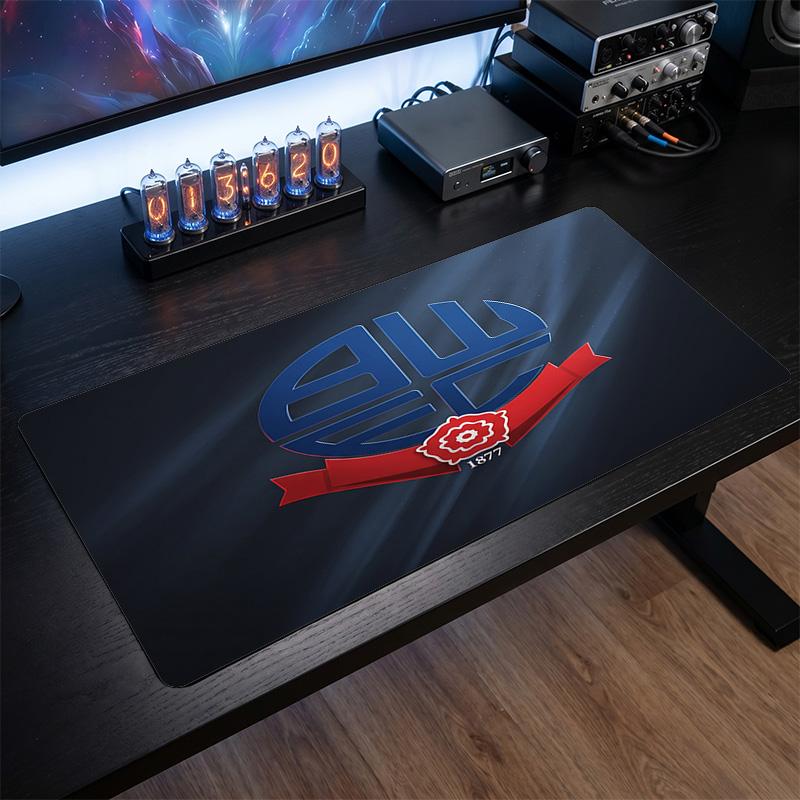 Bolton Wanderers FC Theme Pattern Mouse Pad, Soccer Logo Design XXL Gaming Desk Mat Non-Slip Computer Mouse Pad