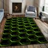 Fluorescent Green Crystal Geometric Future Carpet Living Room Bedroom Entrance Door Mat , Sofa, Home Decor Mat, Picnic Rug Gift