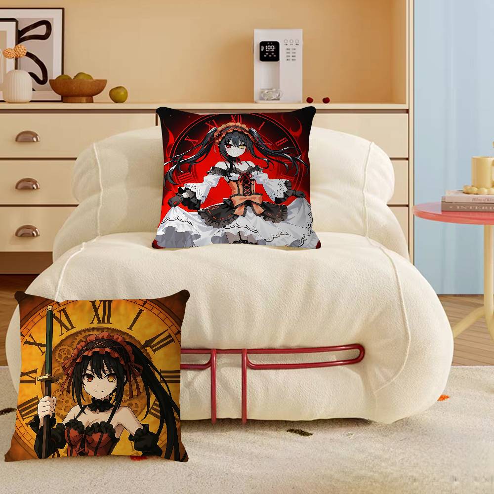 Date A Live Tokisaki-Kurumi Anmie Kuddfodral Bilkastkuddefodral För Soffa Bil Julklapp 40x40cm 45x45cm