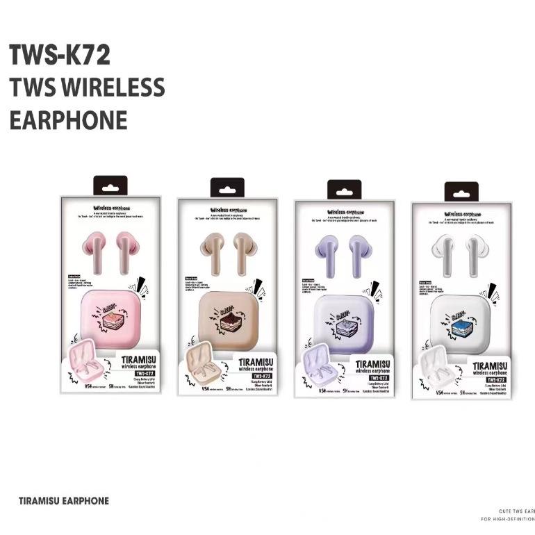 2025 TWS-K72 Bluetooth 5.4 Earbuds: Long Battery Life, Stereo In-Ear Wireless Sound