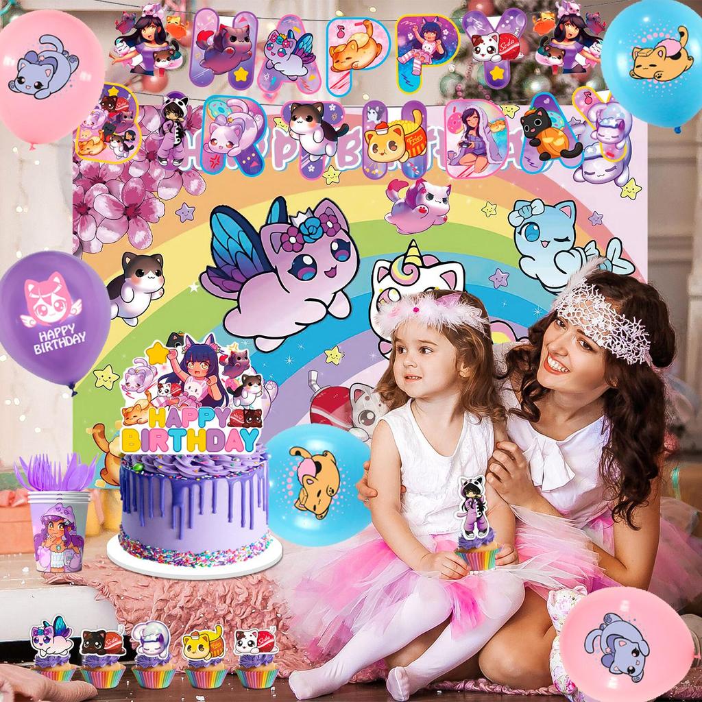 Set Baloane Aphmau Set Decoratiuni Petrecere Aphmau Decoratiuni Petrecere de Ziua de Nastere Vesela Baloane Banner etc