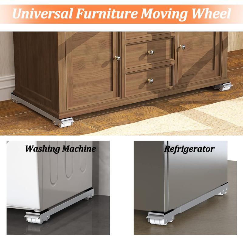 2Pcs Washing Machines Universal Wheels Mobile Base Refrigerator Extendable Increase Base Bracket Furniture Shock- proof Support
