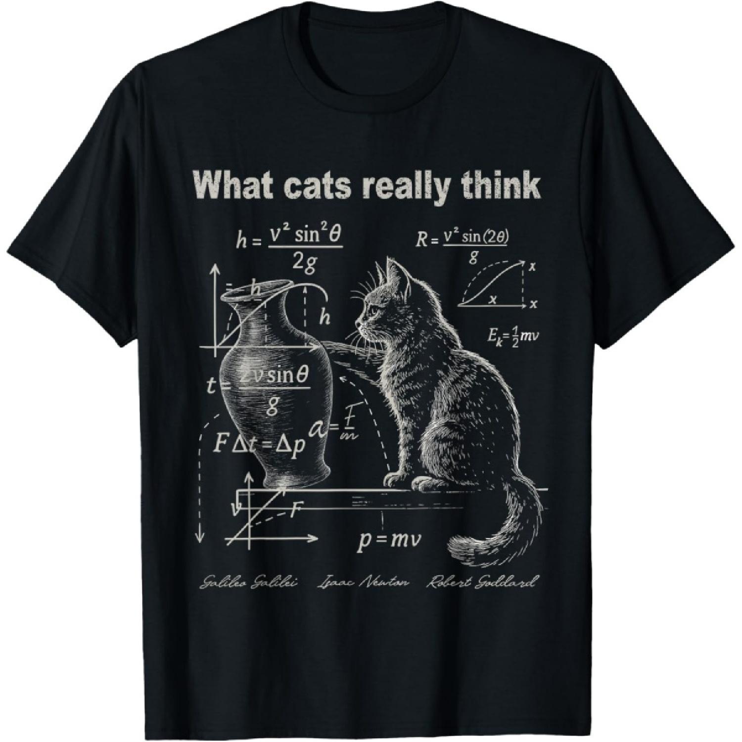 

Funny Cat Physics Humor Design What Cats Really Think T-Shirt(1) XXXXXL чорний