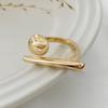 Creative Irregular Geometric Lines Open Ring for Women Men Exaggerated Gold Color Line Adjustable Couple Finger Ring Jewelry