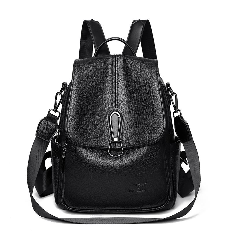 Vintage Backpack Women's PU Backpack Large Capacity Multifunctional Shoulder Bag