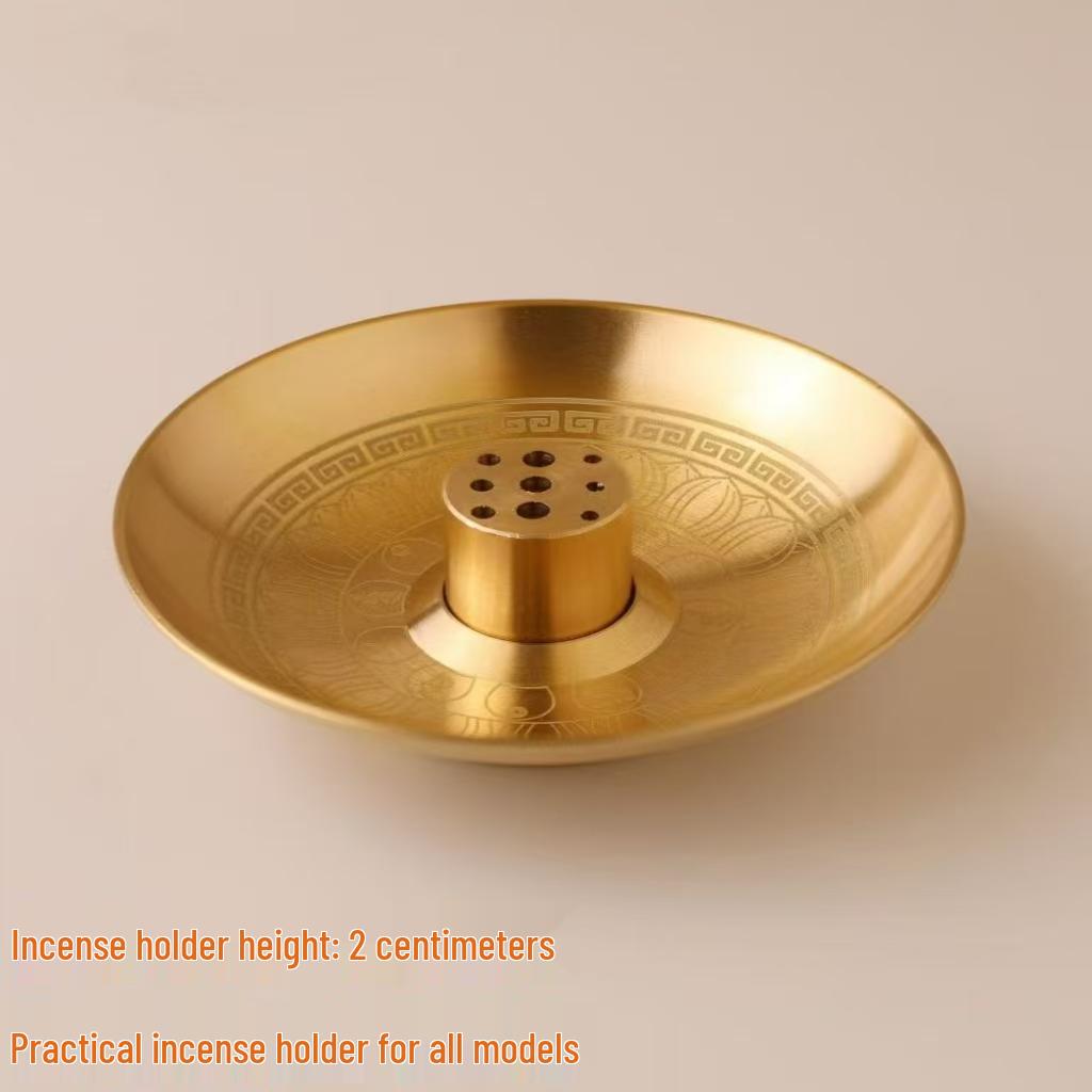 Brass Zen Incense Holder - Nine-Hole Copper Plate for Household Offerings