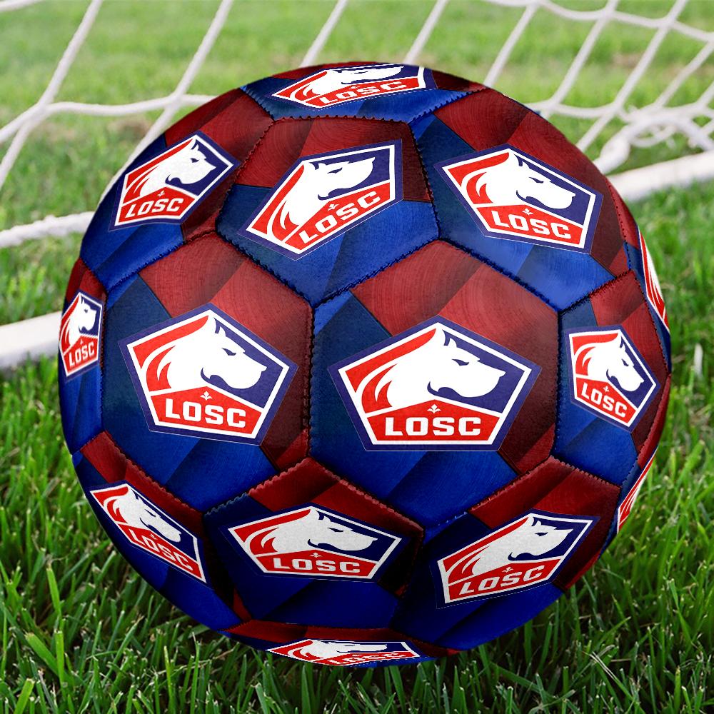 Olympique Football Crest Size 5 Soccer Balls, Anti-Slip, Protective Football, Outdoor Sport, a Unique Gift Suitable for Him/her, Birthdays