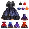 Children's Halloween Witch Costume: Pumpkin Ghost Print Dress