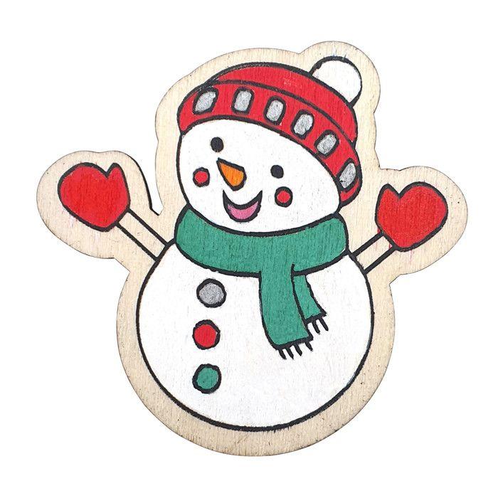 Aimants de Noël en bois à décorer 6x3cm 4 pièces