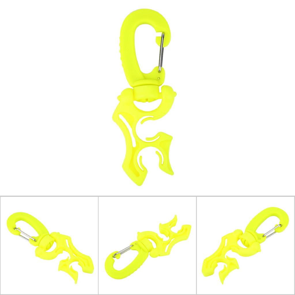 1Pc Outdoor Diving Double BCD Low Pressure Hose Clip Holder with Snap Hook Buckle(Black)