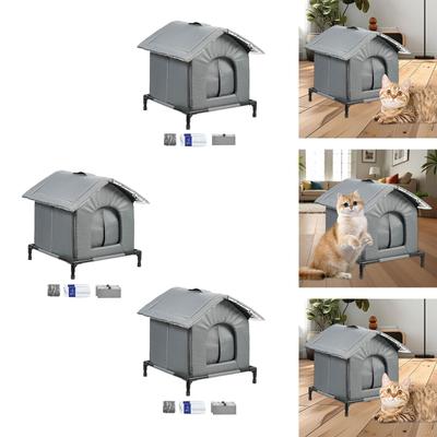 Cat Cooling House Elevated Stand Reusable Multifunctional Kitten Shelter