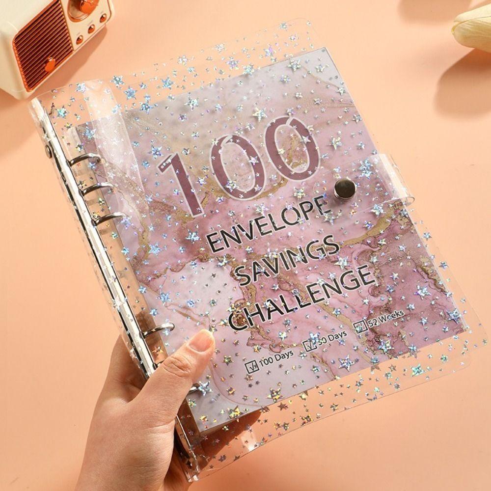 Large Capacity 100 Envelopes Money Saving Challenge Shining Savings Challenges Book  Couples