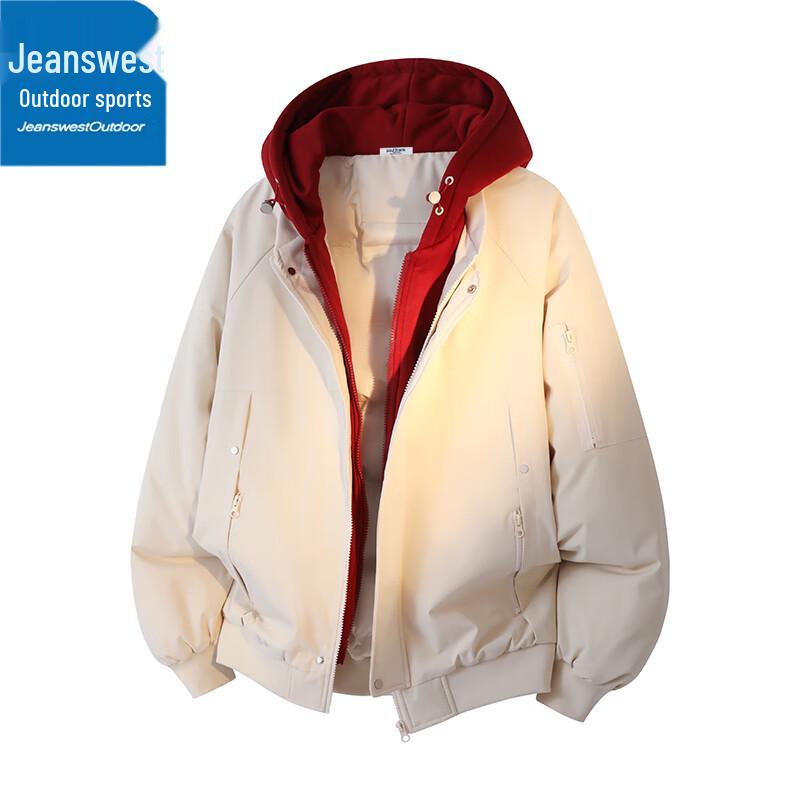 Jeanswest Men's Winter Waterproof Warm Hooded Outdoor Padded Jacket