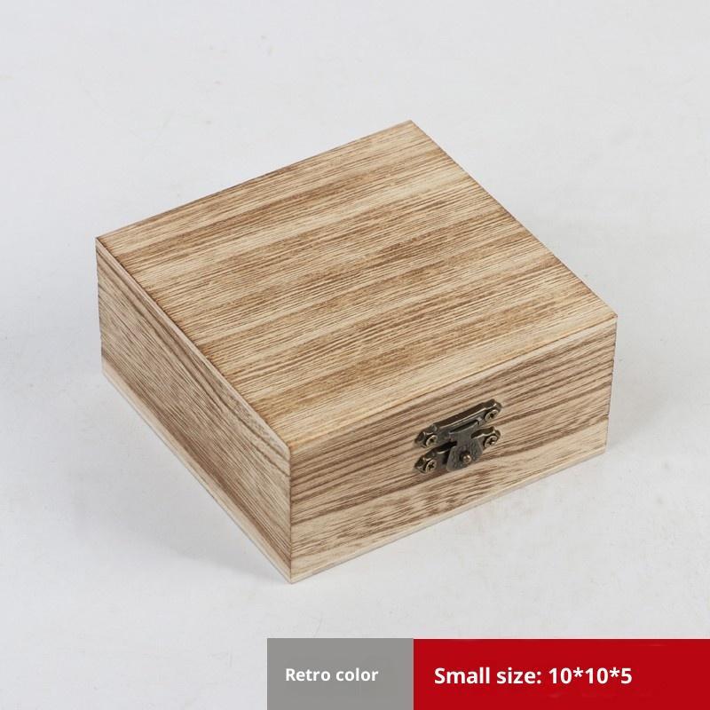 Antique Look Wooden Jewelry Box Rectangular Organizer for Vintage Rings Necklaces Gift Use