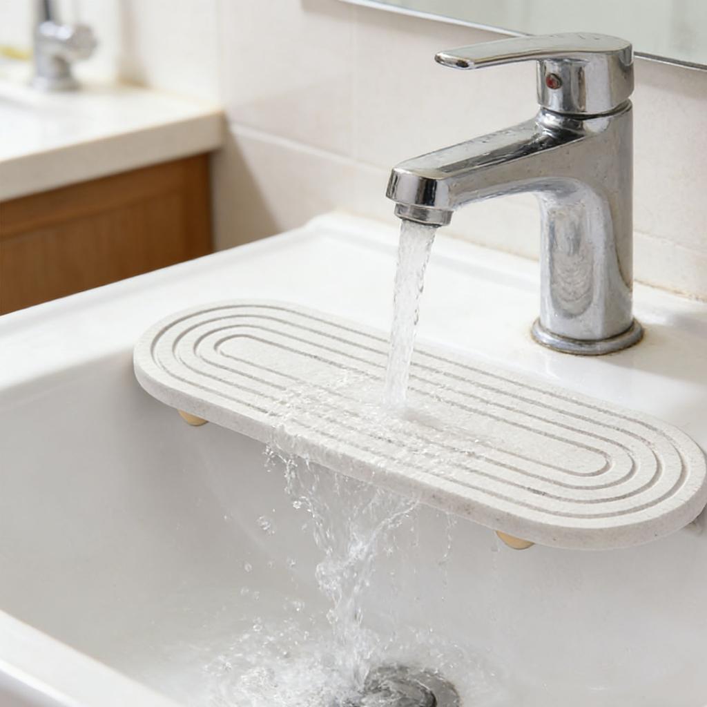 Water Absorbing Stone Tray Quick Drying Anti Slip Minimalist Diatomite Sink Tray for Kitchen Bathroom 30x10cm