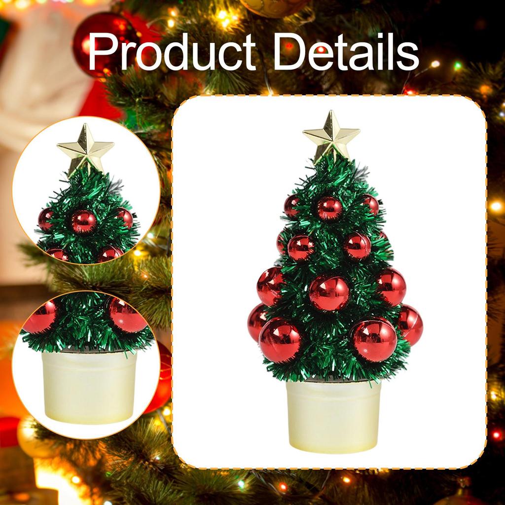 Christmas Tree Statue Artwork Birthday Gift Decorative Figurine Ornament for Cabinet Office Living