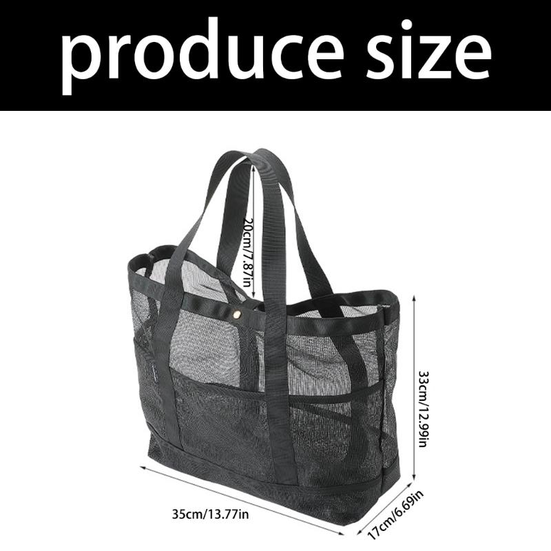 Multiple Compartment Swimming Gear Planner With Wide Padded Pulls Large Capacity Impermeable PVC Net Storage Bag For Pool Beach Travel