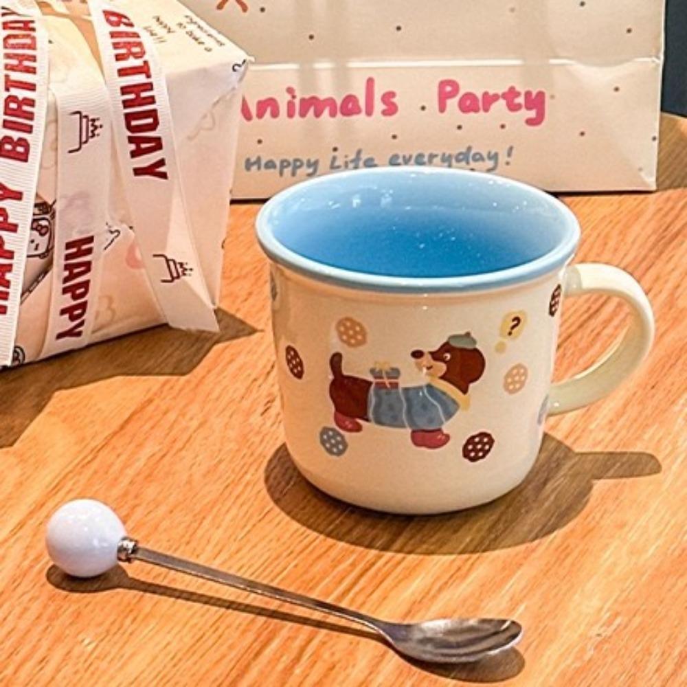 

Wedding gift, cute ceramic mug, practical cup gift box, gift for male, girlfriend and girlfriend. 301-400ml