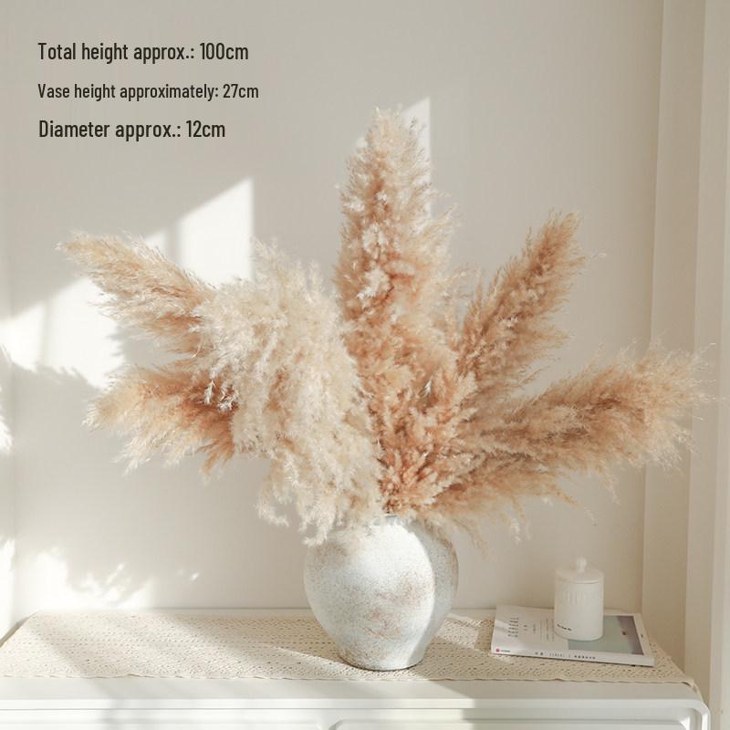 Natural Air-Dried Reed and Cattail Flower Bouquet for Floor Vase Decoration