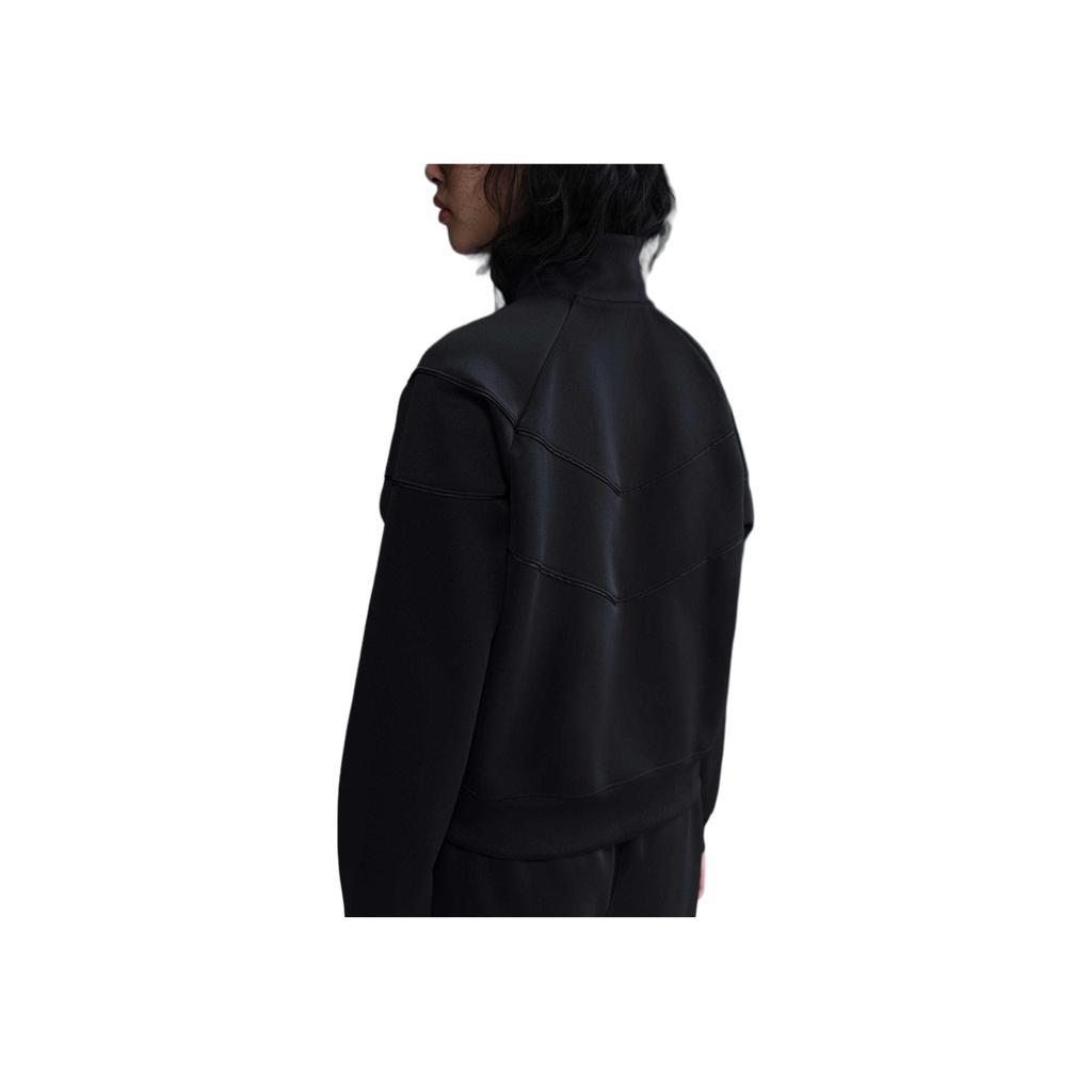 Nike Sportbekleidung Windrunner Logo Stehkragen Bequeme Langarmjacke Damenjacken Schwarz Weiß HJ0976-010