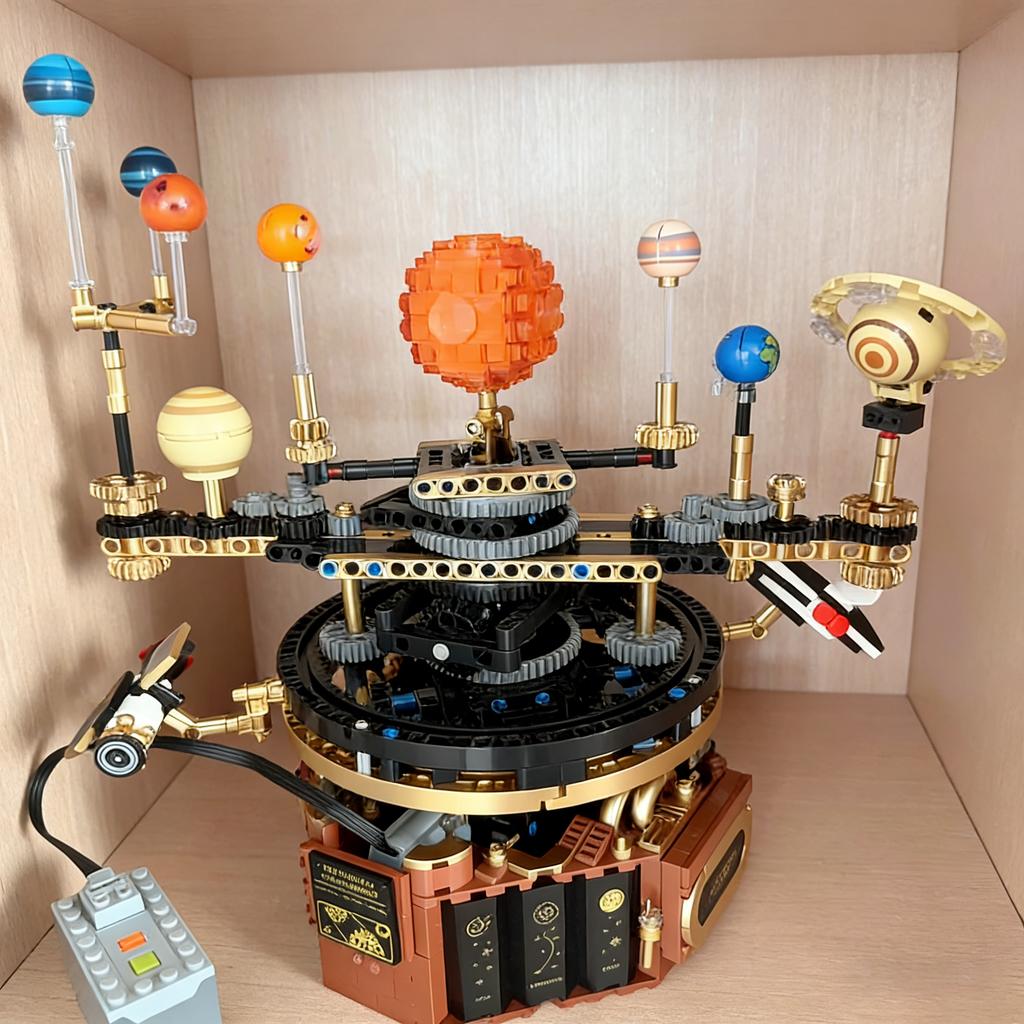 Stem Electric Rotating Universe Electric Solar System Light Building Blocks Sun Earth Model Space Science Education Diy Kid Toy