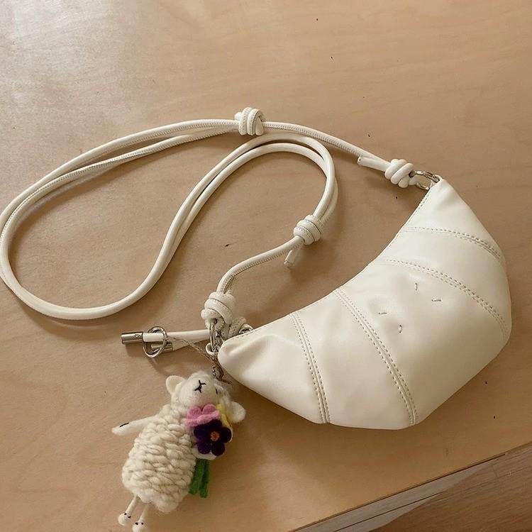 2025 yellow horn bag women's new light luxury niche high-end single shoulder crossbody dumpling bag