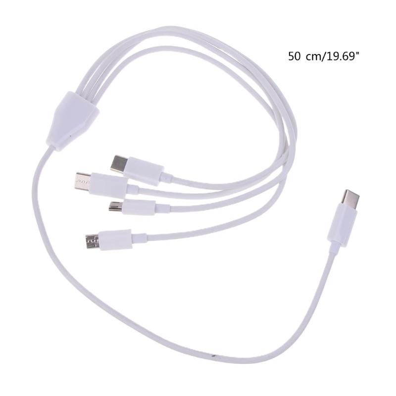 4-in-1 USB C To Multi Charging Cable USB C To Micro USB + Type C Universal Charger Cable for Phone Multiple Devices
